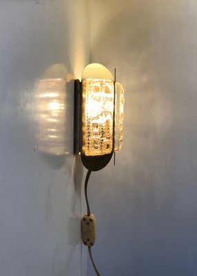 Danish Brass & Glass Wall Sconces from Vitrika, 1960s, Set of 2-LCR-831925