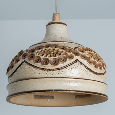 Danish Brown Beige Ceramic Pendant, 1970-VDW-1739991