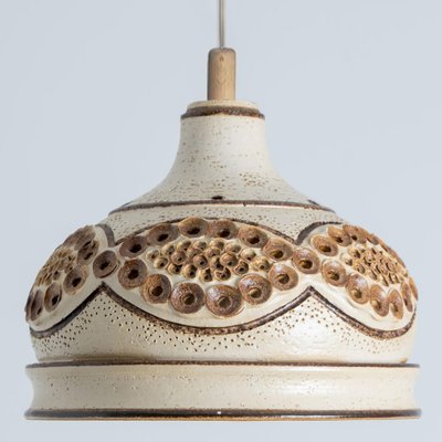 Danish Brown Beige Ceramic Pendant, 1970-VDW-1739991