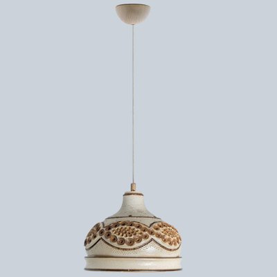 Danish Brown Beige Ceramic Pendant, 1970-VDW-1739991