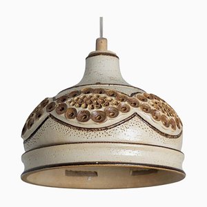 Danish Brown Beige Ceramic Pendant, 1970-VDW-1739991