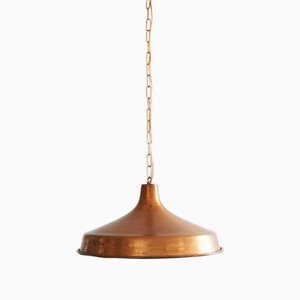 Danish Brutalist Hand-Hammered Copper Pendant Lamp from ES Horn Aalestrup, 1960s-FJP-2028260