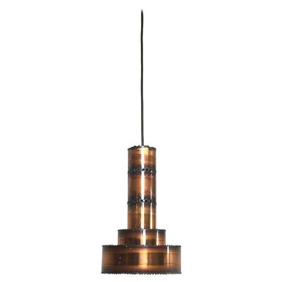 Danish Brutalist Metal Hanging Light by Sven Aage Holm Sorensen, 1960s-QZ-1057643