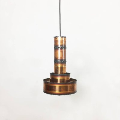 Danish Brutalist Metal Hanging Light by Sven Aage Holm Sorensen, 1960s-QZ-1057643