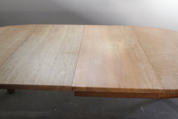 Danish Brutalist Oak Extending Dining Table in the style of Henning Kjærnulf, 1960s-QNP-2027726