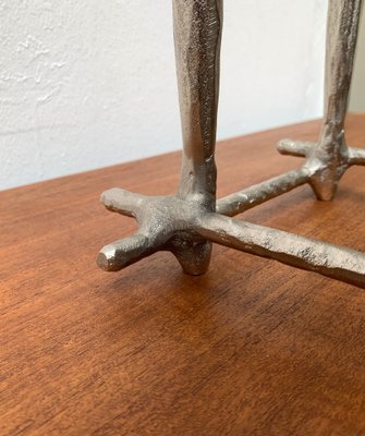 Danish Brutalist Sculptural Cast Aluminum Candleholder-UAH-1332176