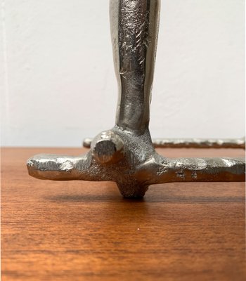 Danish Brutalist Sculptural Cast Aluminum Candleholder-UAH-1332176