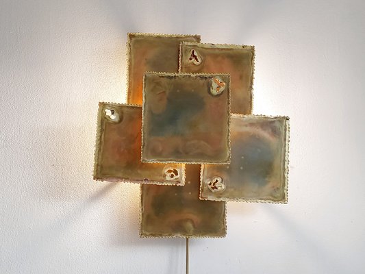 Danish Brutalist Wall Light in Brass by Svend Aage Holm Sørensen, 1960s-CGX-1806201