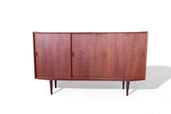 Danish Cabinet in Teak with Bar and Sliding Doors, 1960s-BPJ-2021741