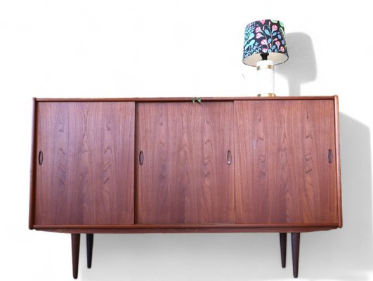 Danish Cabinet in Teak with Bar and Sliding Doors, 1960s-BPJ-2021741