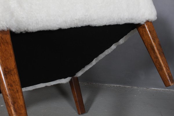 Danish Cabinetmaker Lounge Chairs in Lambskin, 1940s, Set of 2-HJB-1017823