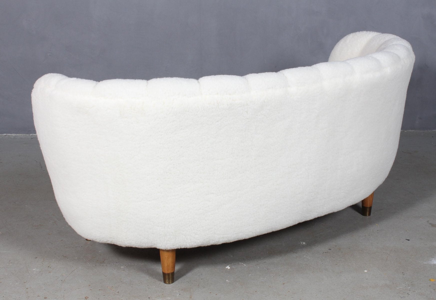 Danish Cabinetmaker Sofa in Lambswool Sofa, 1940s