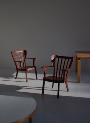 Danish Canada Armchairs in Stained Beech by Fritz Hansen, Set of 2, 1940s-WRF-1225884