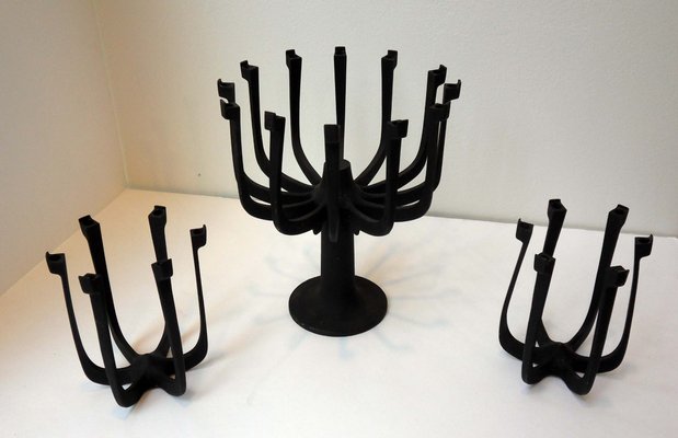 Danish Candleholders by Gunnar Cyren for Dansk, 1960, Set of 3-RDZ-934576