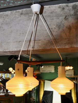 Danish Ceiling Lamp with 3 Shades, 1960s-ROJ-857091