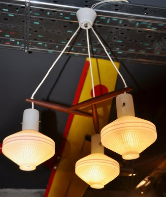 Danish Ceiling Lamp with 3 Shades, 1960s-ROJ-857091