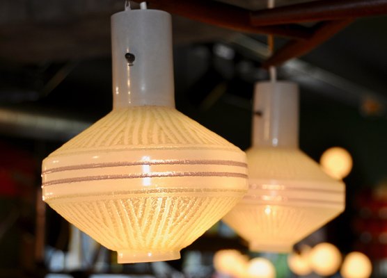 Danish Ceiling Lamp with 3 Shades, 1960s-ROJ-857091