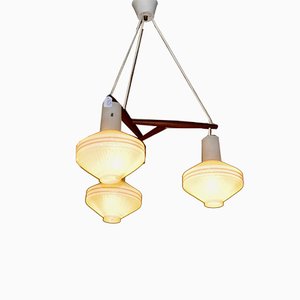 Danish Ceiling Lamp with 3 Shades, 1960s-ROJ-857091