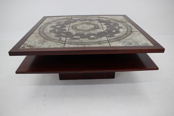 Danish Ceramic Ox Art Coffee Table, 1970s-TZ-834204