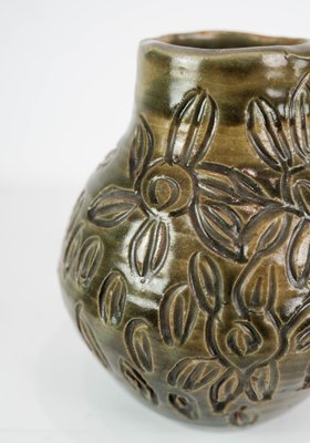 Danish Ceramic Vase with Dark Glaze, 1960s-UY-1000729