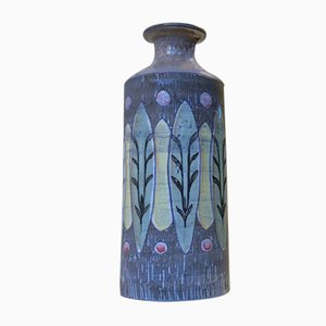 Danish Ceramic Vase with Glazed Leaves by BJ for Green, 1960s-LCR-703630