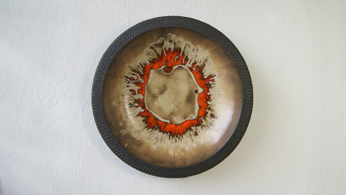 Danish Ceramic Wall Plate from Løvemose Keramik, 1960s-UMB-1096029