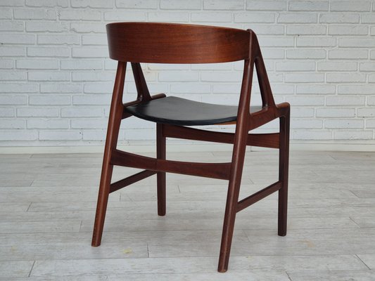 Danish Chair in Teak Wood, Eco Leather & Bent Teak Wood, 1960s-TMW-2032501