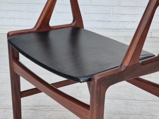 Danish Chair in Teak Wood, Eco Leather & Bent Teak Wood, 1960s-TMW-2032501