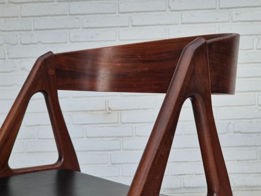 Danish Chair in Teak Wood, Eco Leather & Bent Teak Wood, 1960s-TMW-2032501