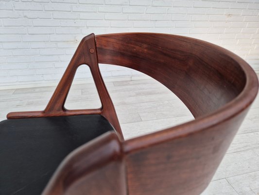 Danish Chair in Teak Wood, Eco Leather & Bent Teak Wood, 1960s-TMW-2032501