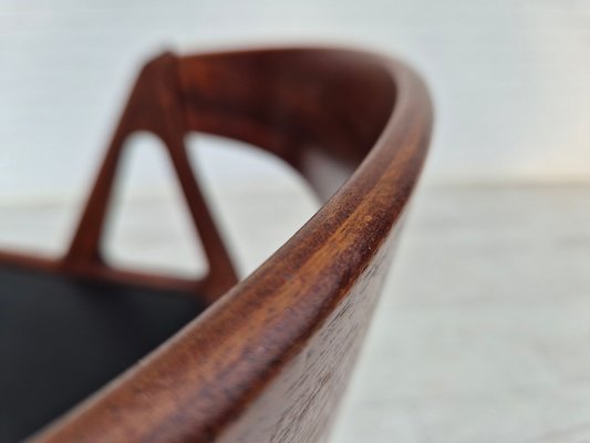 Danish Chair in Teak Wood, Eco Leather & Bent Teak Wood, 1960s-TMW-2032501