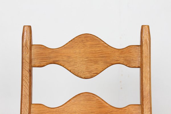 Danish Chairs in Oak and Wool by Henning Kjærnulf, 1970s, Set of 6-QQ-1752133