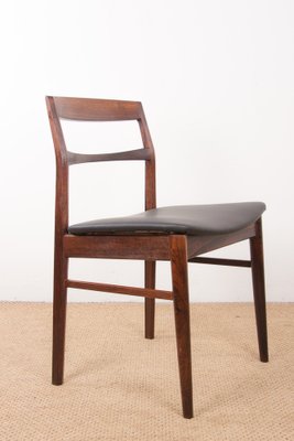 Danish Chairs in Rosewood and New Skai by Henning Kjaernulf for Vejle Stole, 1960s, Set of 4-EMB-1730510