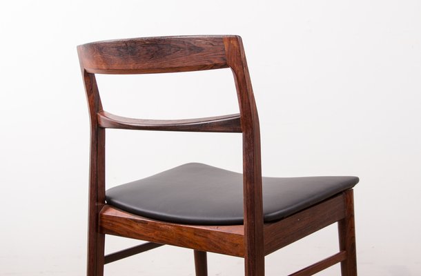 Danish Chairs in Rosewood and New Skai by Henning Kjaernulf for Vejle Stole, 1960s, Set of 4-EMB-1730510