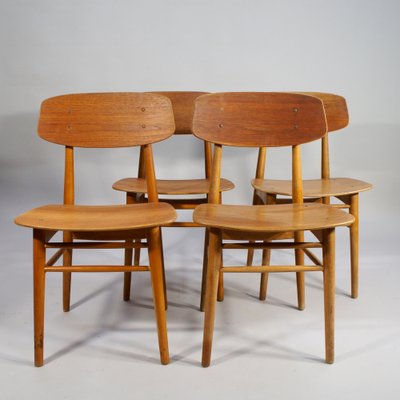 Danish Chairs in Teak, 1950s, Set of 4-SGX-1731623