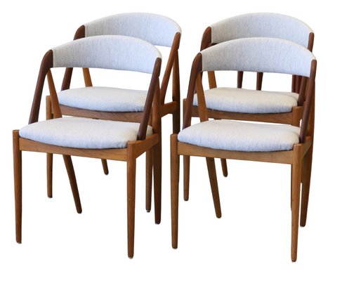 Danish Chairs in Teak and Oak with Kvadrat Upholstery from Schou Andersen, 1960s, Set of 4-BPJ-1821199