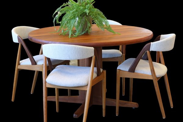 Danish Chairs in Teak and Oak with Kvadrat Upholstery from Schou Andersen, 1960s, Set of 4-BPJ-1821199