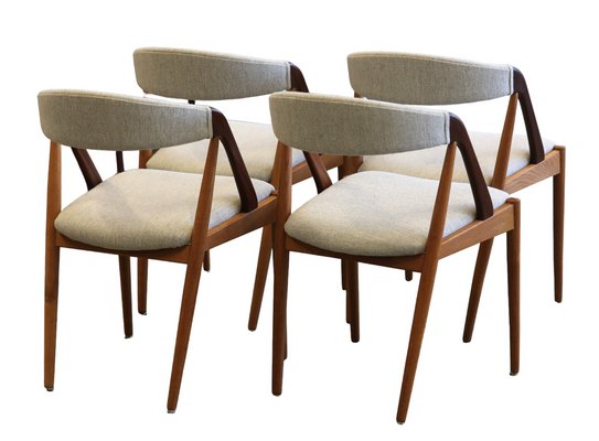 Danish Chairs in Teak and Oak with Kvadrat Upholstery from Schou Andersen, 1960s, Set of 4-BPJ-1821199