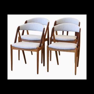 Danish Chairs in Teak and Oak with Kvadrat Upholstery from Schou Andersen, 1960s, Set of 4-BPJ-1821199