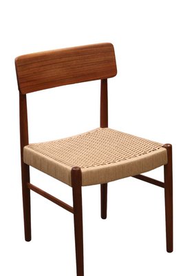 Danish Chairs in Teak with Wicker Seat, 1960s, Set of 4-BPJ-1803051