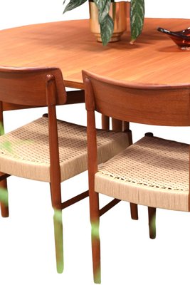 Danish Chairs in Teak with Wicker Seat, 1960s, Set of 4-BPJ-1803051