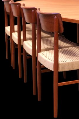 Danish Chairs in Teak with Wicker Seat, 1960s, Set of 4-BPJ-1803051