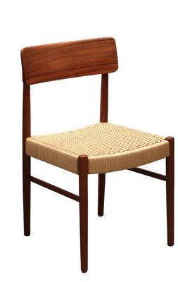 Danish Chairs in Teak with Wicker Seat, 1960s, Set of 4-BPJ-1803051