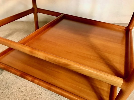 Danish Cherry Wood Bar or Serving Cart by Henning Korch for CFC Silkeborg, 1960s-JP-964583