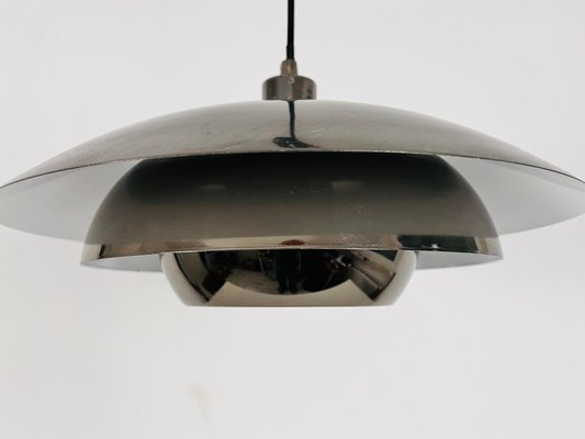 Danish Chrome and Metal Pendant Lamp, 1980s-PUK-1416522