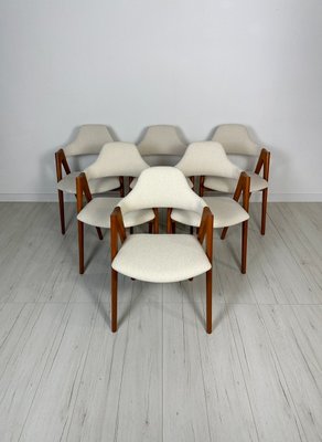 Danish Compass Dining Chairs in Teak by Kai Kristiansen for Sva Møbler, 1950s, Set of 6-XCQ-2022953