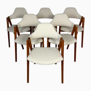 Danish Compass Dining Chairs in Teak by Kai Kristiansen for Sva Møbler, 1950s, Set of 6-XCQ-2022953