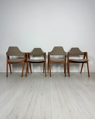 Danish Compass Dining Chairs in Teak by Kai Kristiansen for Sva Møbler, 1950s, Set of 8-XCQ-2022960