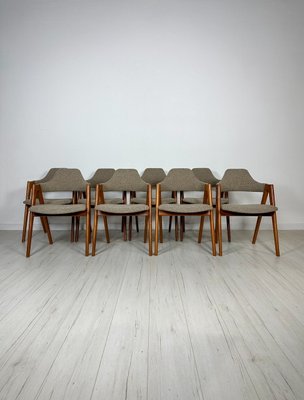 Danish Compass Dining Chairs in Teak by Kai Kristiansen for Sva Møbler, 1950s, Set of 8-XCQ-2022960