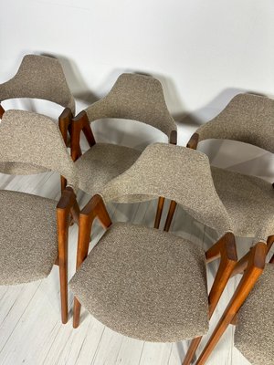 Danish Compass Dining Chairs in Teak by Kai Kristiansen for Sva Møbler, 1950s, Set of 8-XCQ-2022960